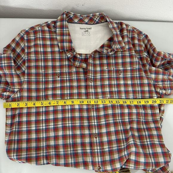 Horny Toad Shirt Mens Large Red Button Plaid Organic Outdoor Breathable Casual - Picture 9 of 11